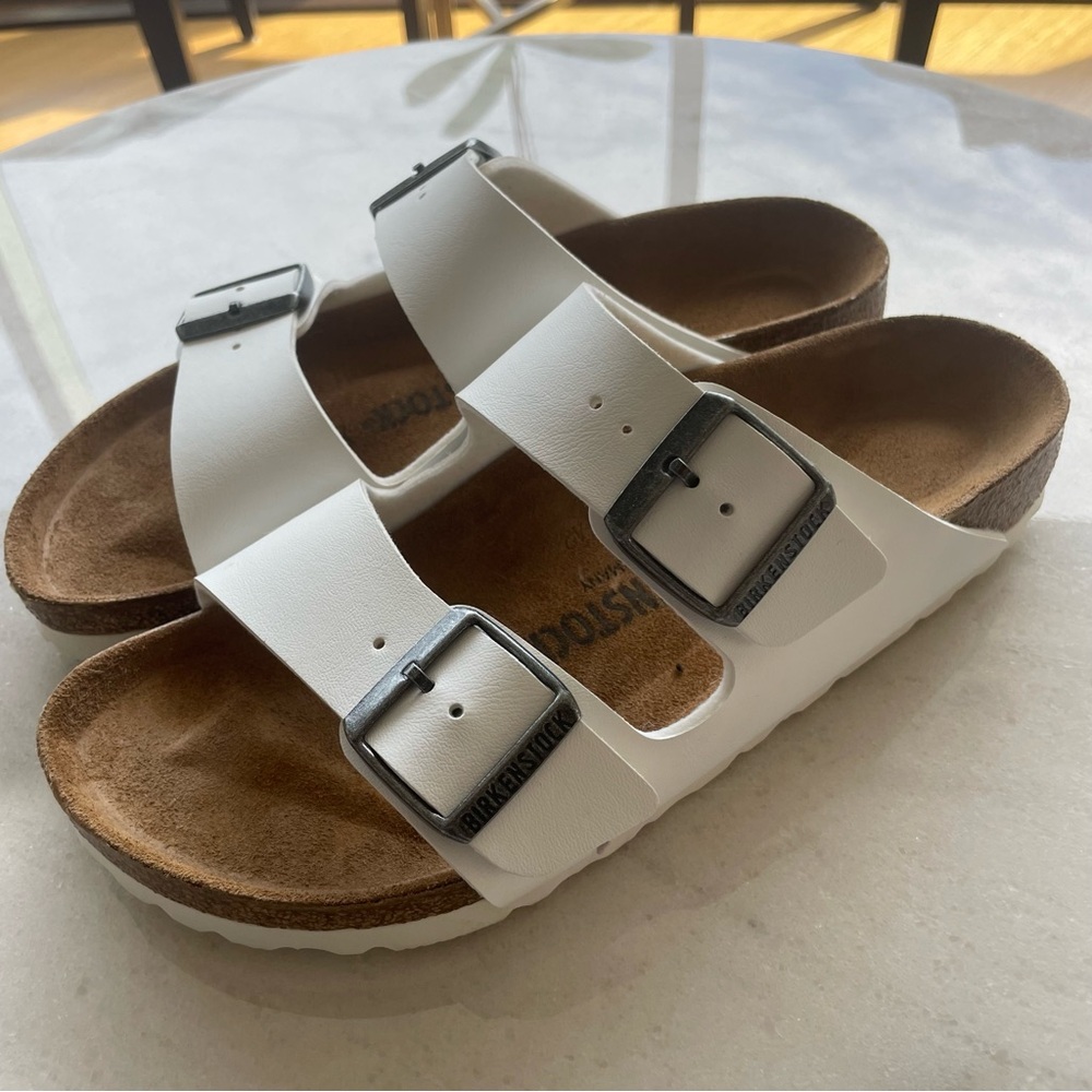 Birkenstock Arizona Birko Flor Sandals White Size 38